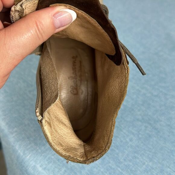 Clocharme Italian Leather Brown Tan Side Zip Ankle Boots Size 7 - Picture 9 of 9